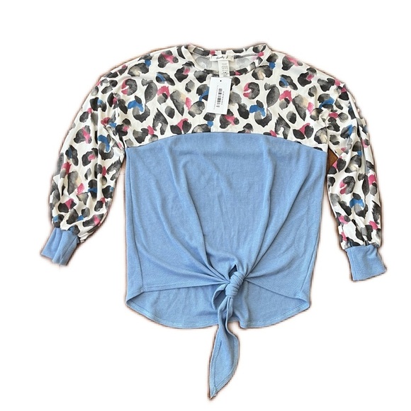 NWT Lovely J Teal Leopard Top Size Small - Picture 2 of 10
